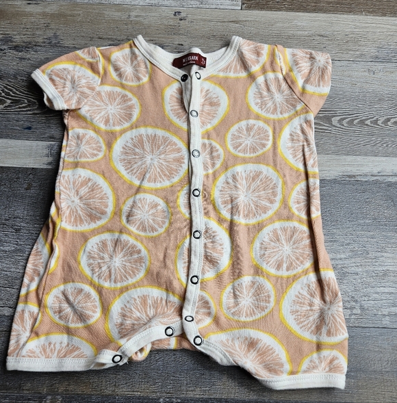 Milkbarn Grapefruit Cotton Shortall 3-6 Months - Picture 2 of 5